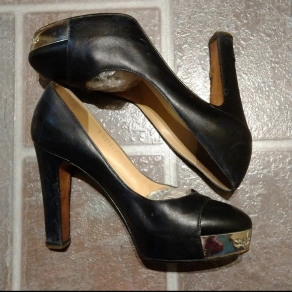 Chanel platform mirror logo detail block heel pump size 36 - Picture 5 of 10